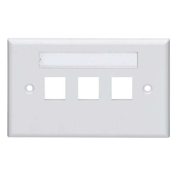 Leviton WALLPLATES WP 3PORT HOR SG ID WH 42070-3WS